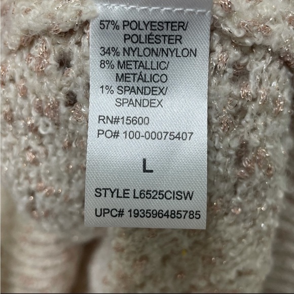 NEW NORDSTROM WIT & WISDOM Pointelle Metallic
Mock Neck Sweater Size Large - Picture 7 of 8